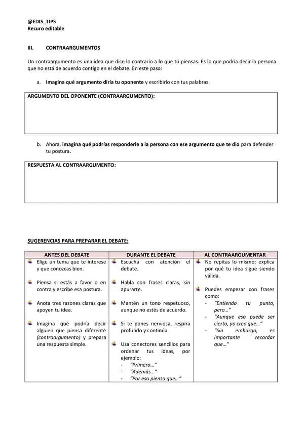 EVALUACIÓN "EL DEBATE" - RECURSO EDITABLE