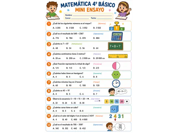 Mini ensayo matemática n°1