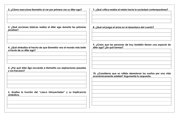 Guía de trabajo - Relato de ciencia ficción "Álter Ego"