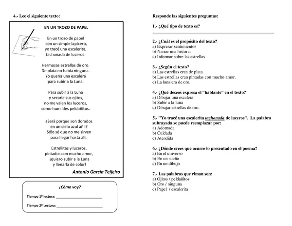 Fichas comprensión lectora 3° básico n° 2