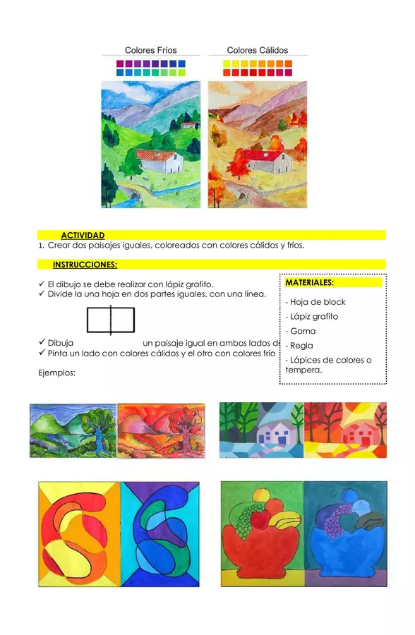 Artes visuales - Colores cálidos, fríos y expresivos - 4° básico