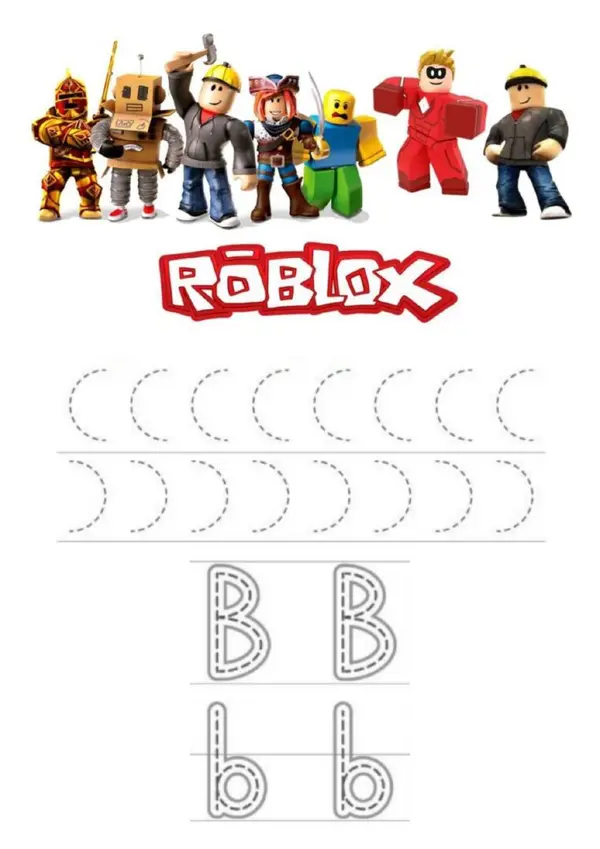 Cuadernillo grafomotor de Roblox. 