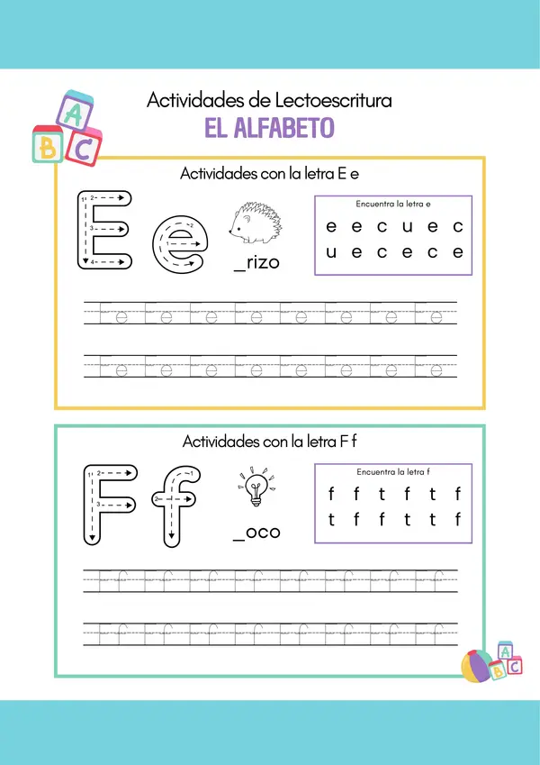 Trazos del abecedario