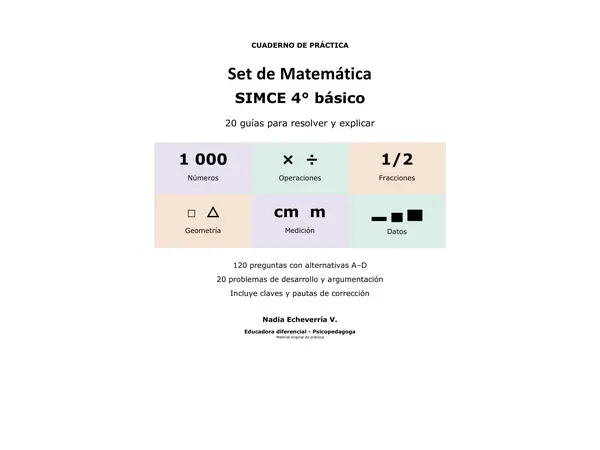 Set SIMCE Matemática - 4° básico