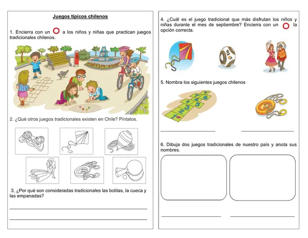Guía de historia 1°- 2° año "Juegos típicos chilenos"