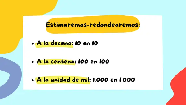 Estimación y redondeo (decena, centena y unidad de mil)