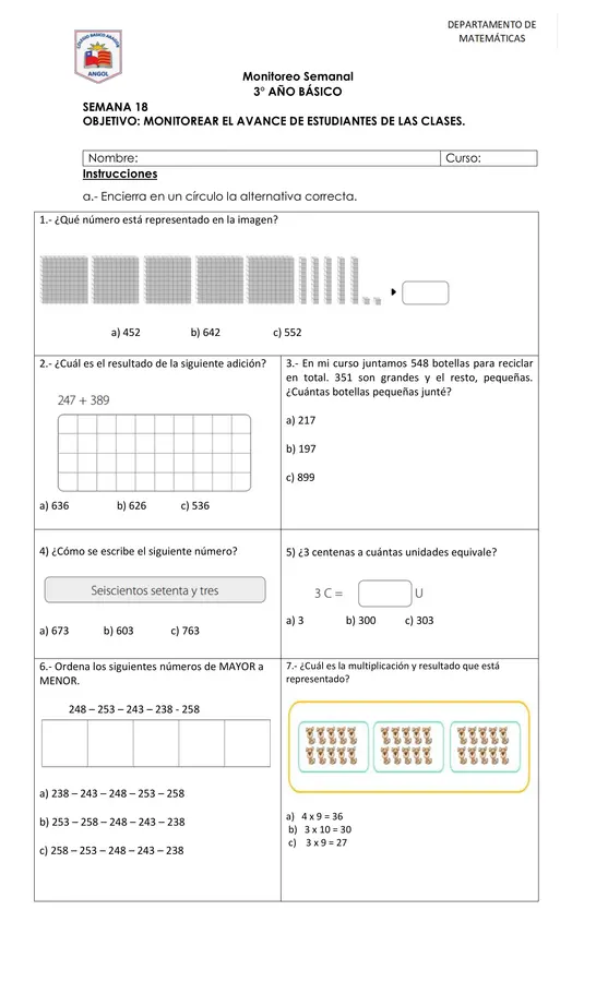 Monitoreo de Matemáticas 