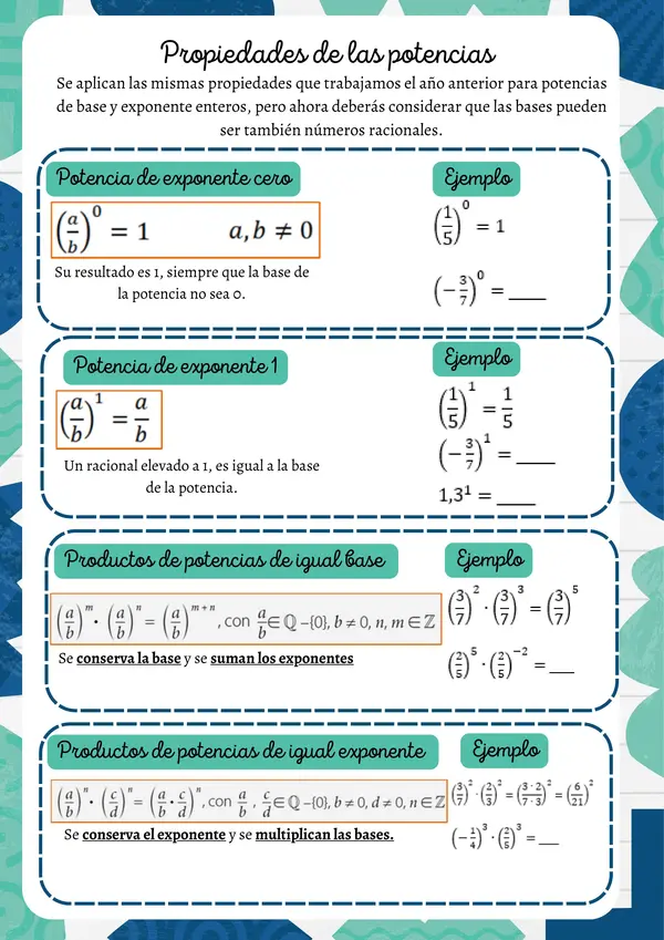 Propiedades de las potencias 