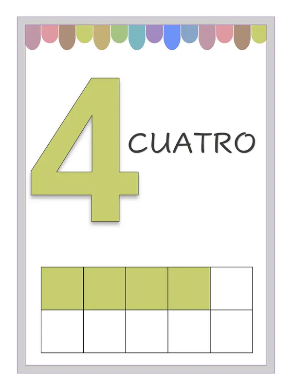 Carteles de numeros 0-10, 10-90, 100-1.000