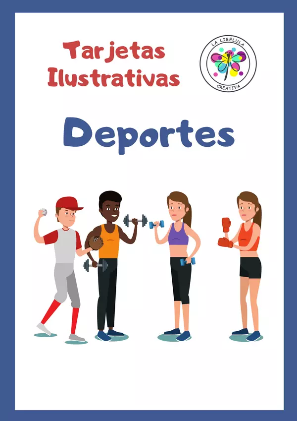 Tarjetas Ilustrativas Deportes Atletas Español Recortar Color