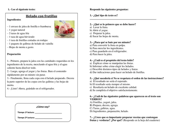 Fichas comprensión lectora 3° básico n° 2