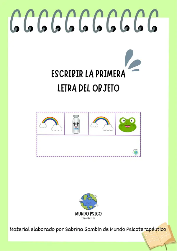 Escribí la primera letra del objeto 