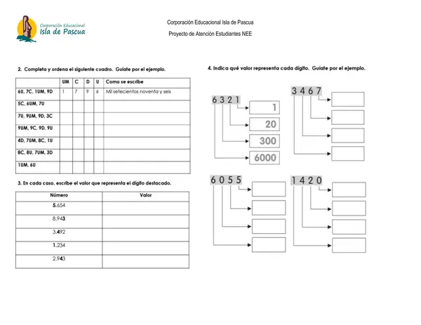 Guía De Matemáticas El Valor Posicional Profe Social