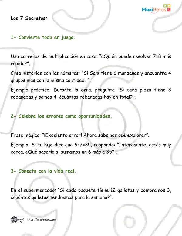 Los 7 Secretos para que tu hijo, hija o tus estudiantes, AMEN las Matemáticas