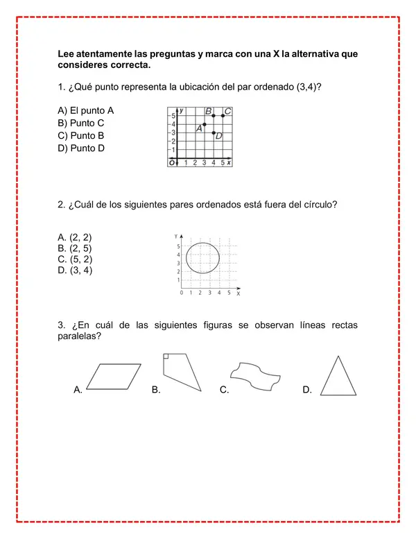 Evaluacion geometría 5° básico