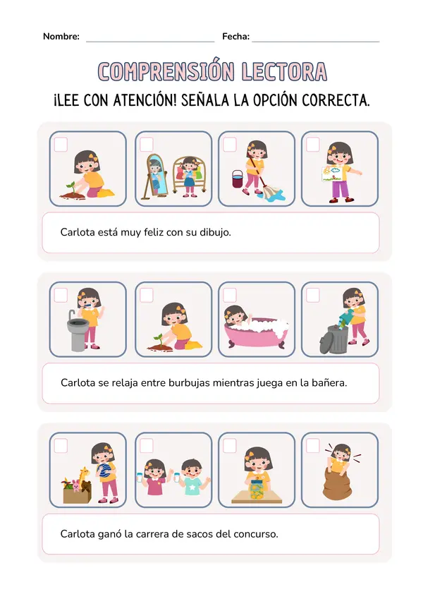 Comprensión lectora imágenes y señas