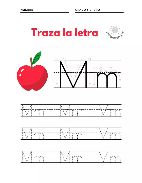 Traza La Letra M | Profe.social