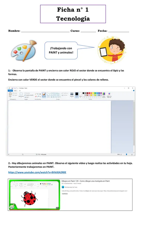 Fichas tecnología 2° básico