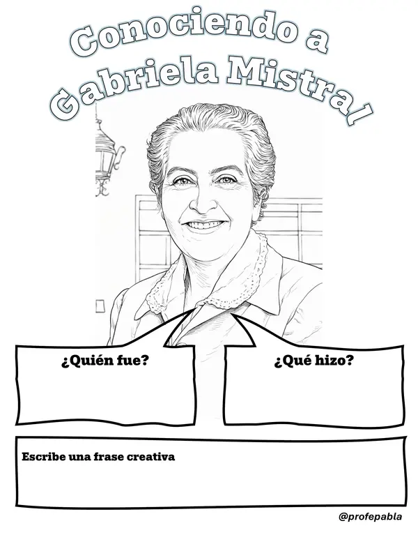 Fichas de escritura "Conociendo a Gabriela"