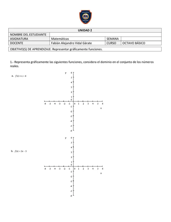 Representar gráficamente funciones.