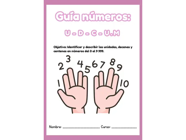 Guía de valor posicional – Unidades, decenas, centenas y unidad de mil