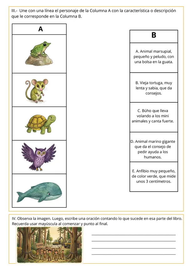  Evaluación Plan Lector "Minihéroes contra la extinción" 