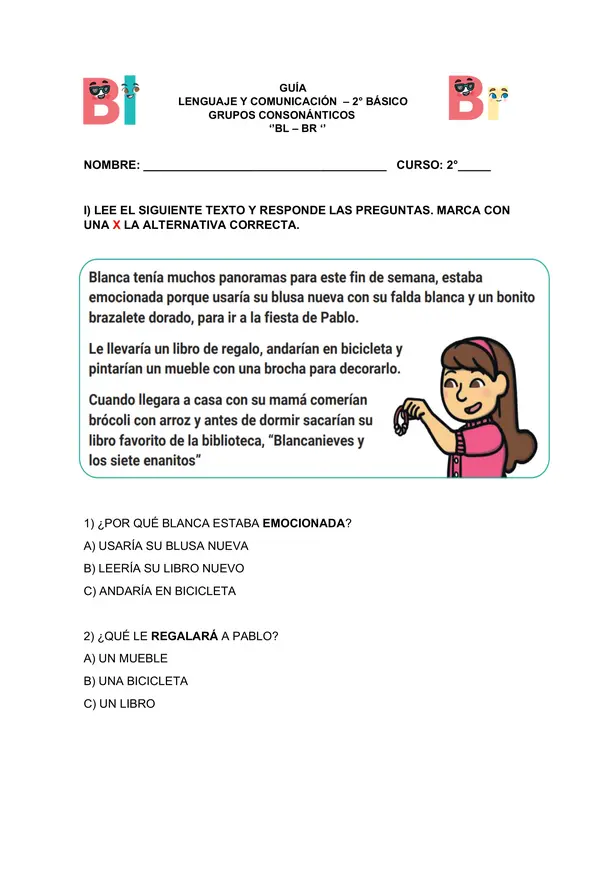 Grupos consonánticos BL/ BR