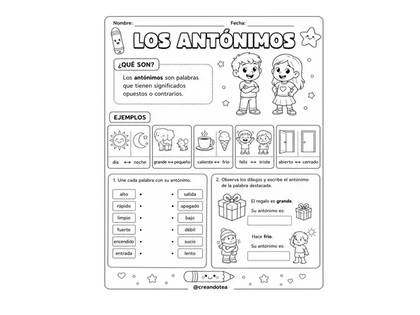 GUIA SINÓNIMOS Y ANTÓNIMOS