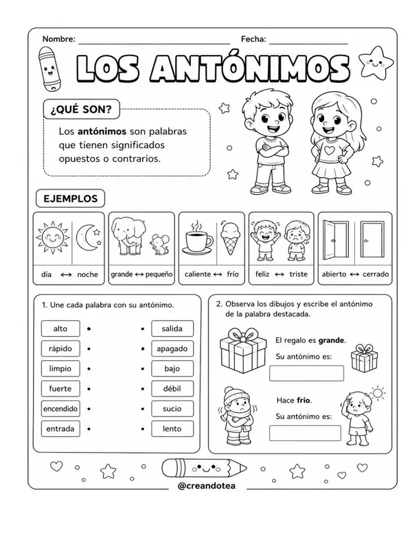GUIA SINÓNIMOS Y ANTÓNIMOS