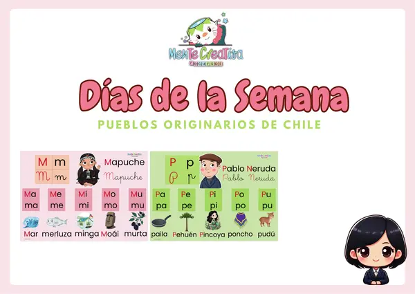 Láminas de consonantes con temática chilena para aula