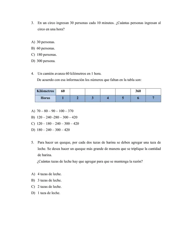 Evaluación de razones sexto - básico