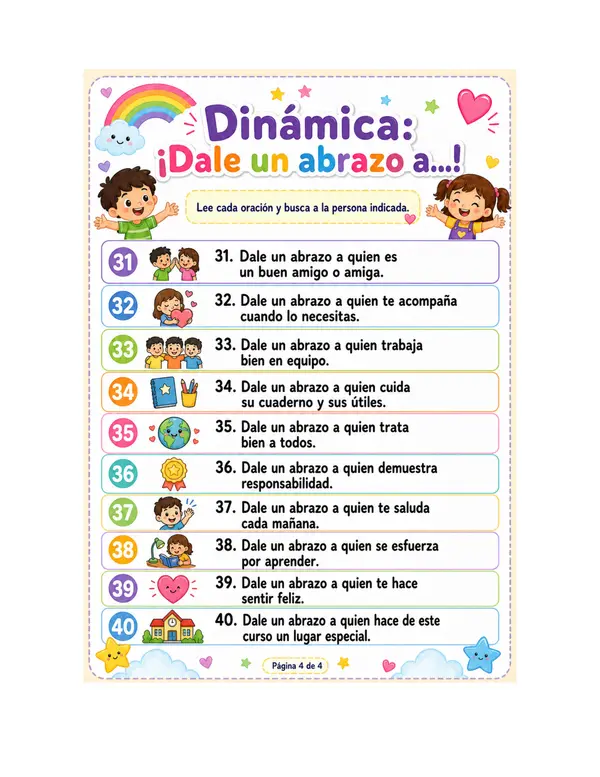 Dinámica dale un abrazo