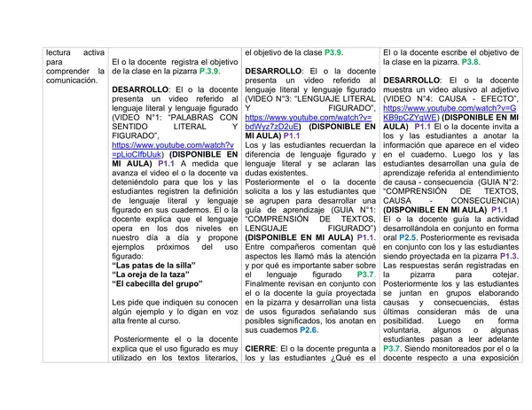 Planificación Clase a Clase: Abril | Lenguaje y Comunicación Cuarto Básico