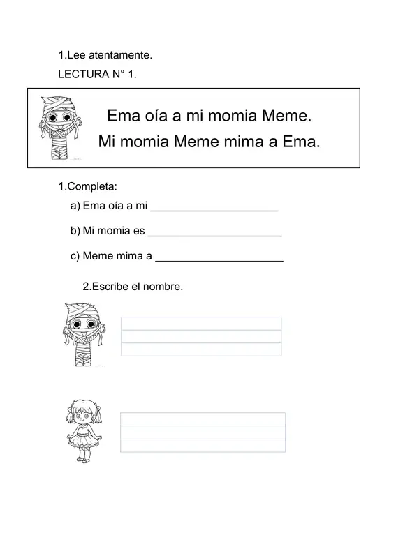 Cuadernillo de lectura y escritura 