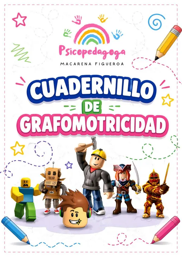 Cuadernillo grafomotor de Roblox. 