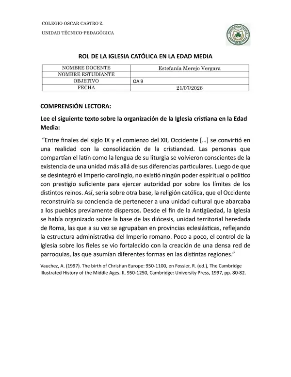 Iglesia en la Edad Media