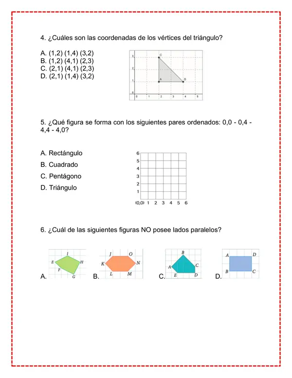 Evaluacion geometría 5° básico