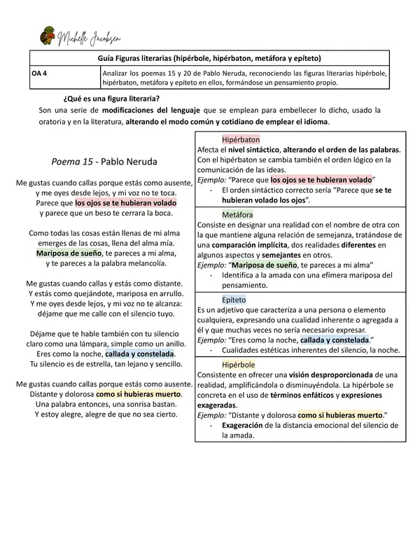 4- Guía Figuras literarias (hipérbole, hipérbaton, metáfora y epíteto)