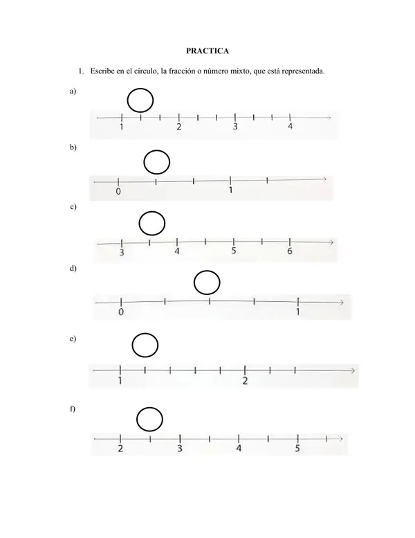 Representar fracciones y números en la recta numérica