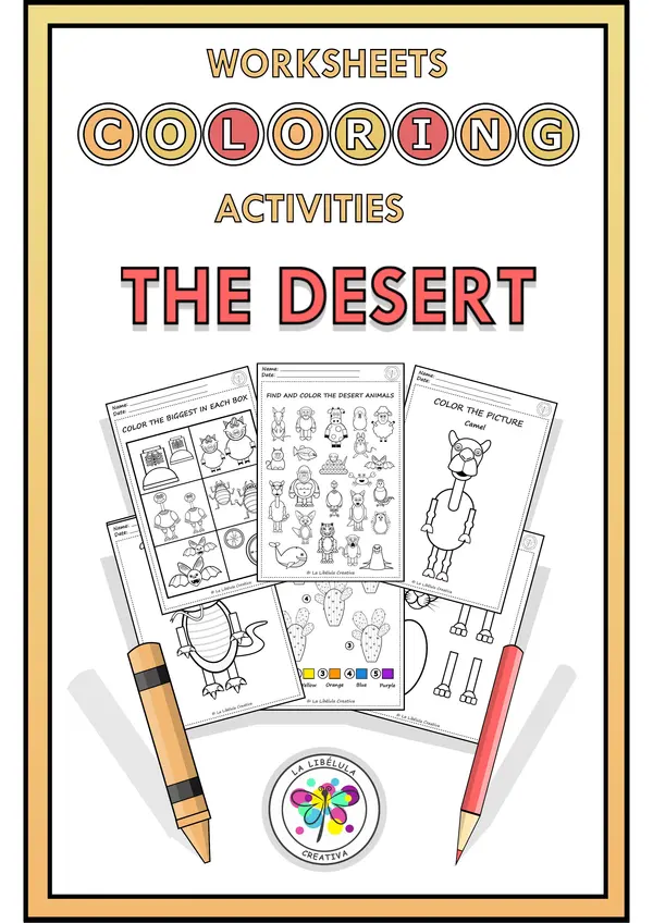 Worksheets coloring activities desert wild animals