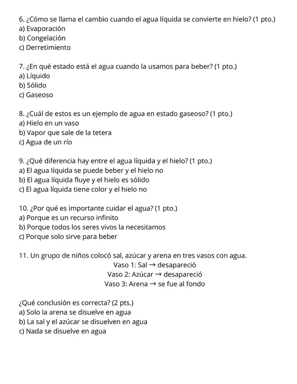 Prueba de agua y tiempo atmosférico