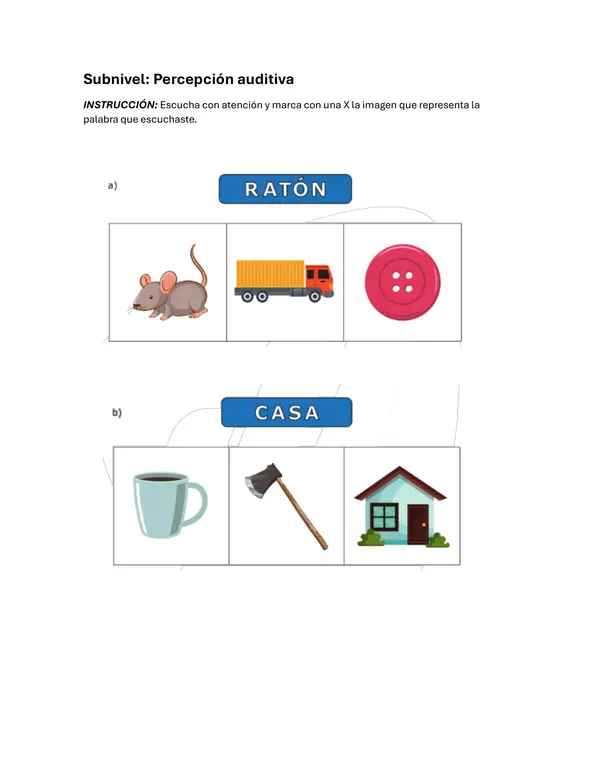 Prueba informal para estudiantes de 1° básico