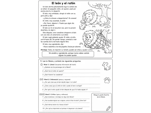 Fábula El León y el Ratón 