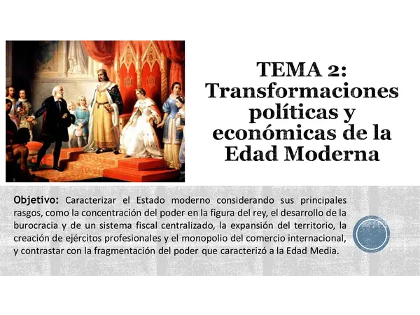 Edad Moderna: transformaciones políticas Monarquía Nacional, Absolutismo y Mercantilismo