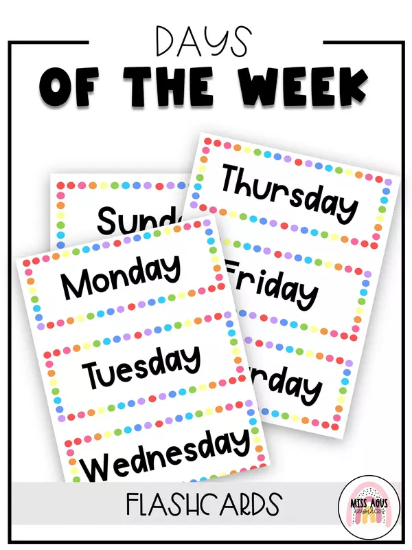 Days of the week flashcards
