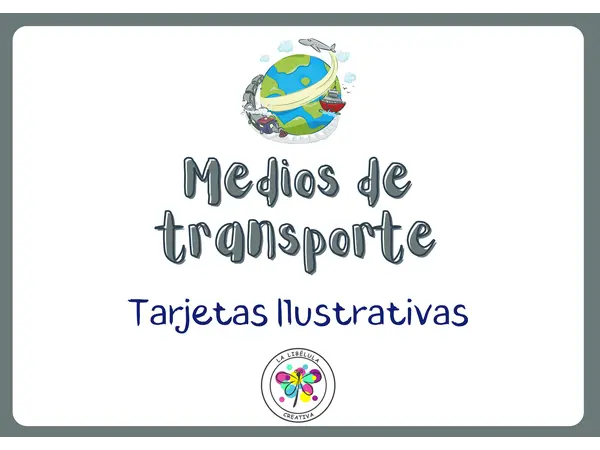 Tarjetas Ilustrativas Medios de transporte Vehículos Color 