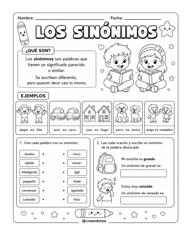 GUIA SINÓNIMOS Y ANTÓNIMOS