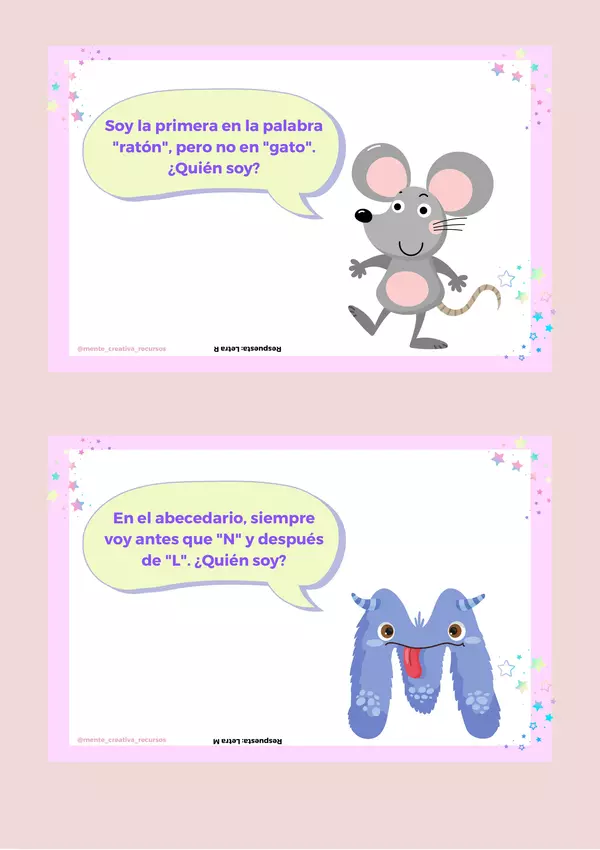 Adivinanzas de las consonantes del Abecedario