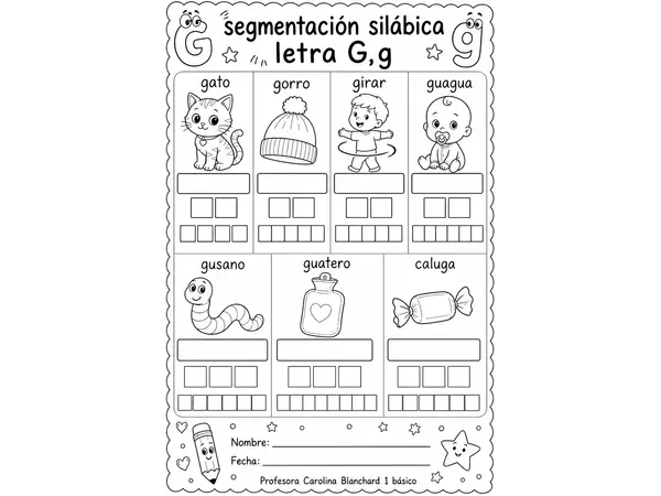 Segmentación silabica letra G