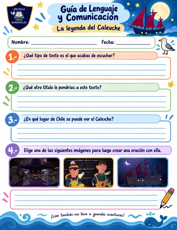 Guía comprensión lectora: El caleuche 1° Básico